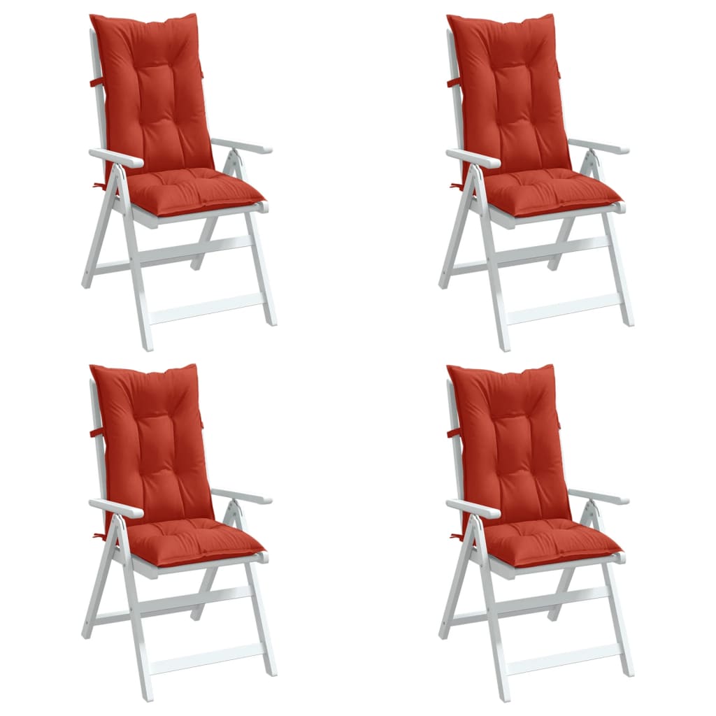 Vidaxx Stuhlkissen 4 Stück hohe Rückenlehne 120x50x7 cm Stoff rot gemischt