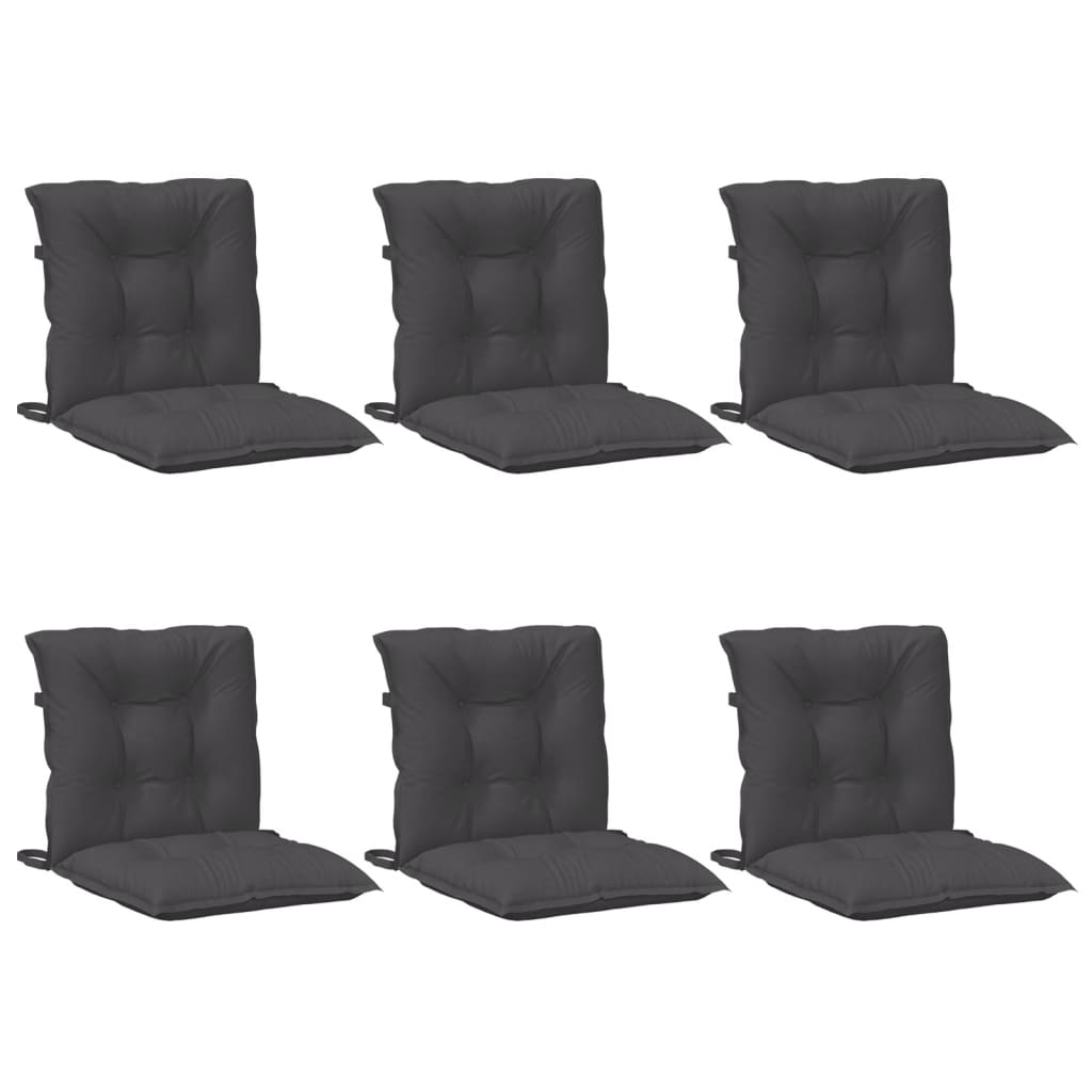 Vidaxx Stuhlkissen 6 Stück niedrige Rückenlehne 100x50x7 cm Stoff gemischt Anthrazit