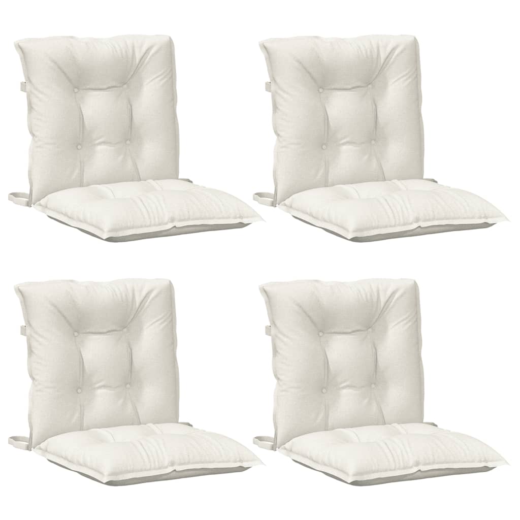 Vidaxx Stuhlkissen 4 Stück niedrige Rückenlehne 100x50x7 cm Stoff gemischt creme