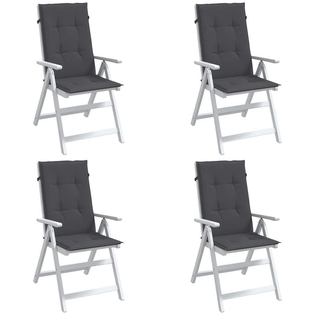Vidaxx Stuhlkissen 4 Stück hohe Rückenlehne 120x50x4 cm Stoff Anthrazit gemischt