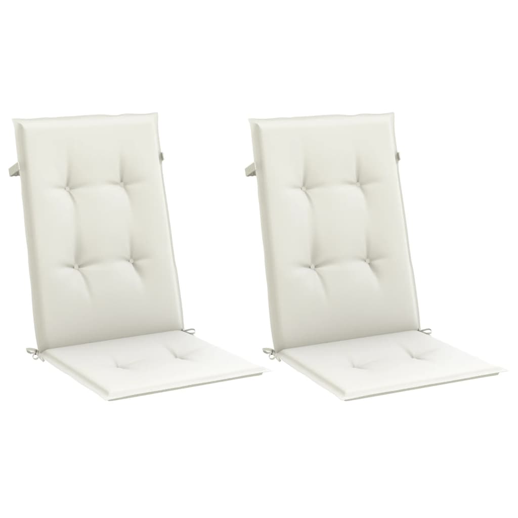 Vidaxx Stuhlkissen 2 Stück hohe Rückenlehne 120x50x4 cm Stoff gemischt creme