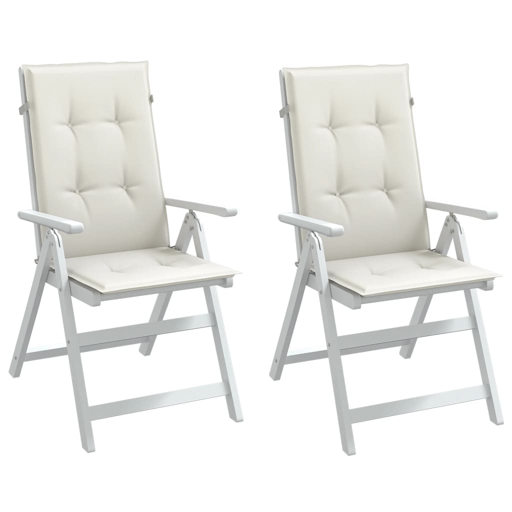 Vidaxx Stuhlkissen 2 Stück hohe Rückenlehne 120x50x4 cm Stoff gemischt creme