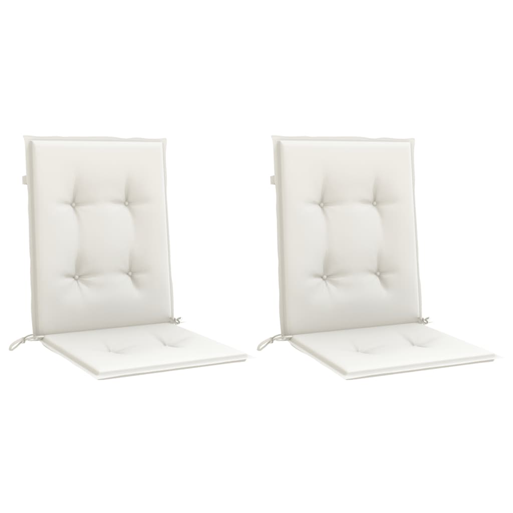 Vidaxx Stuhlkissen 2 Stück niedrige Rückenlehne 100x50x4 cm Stoff gemischt creme