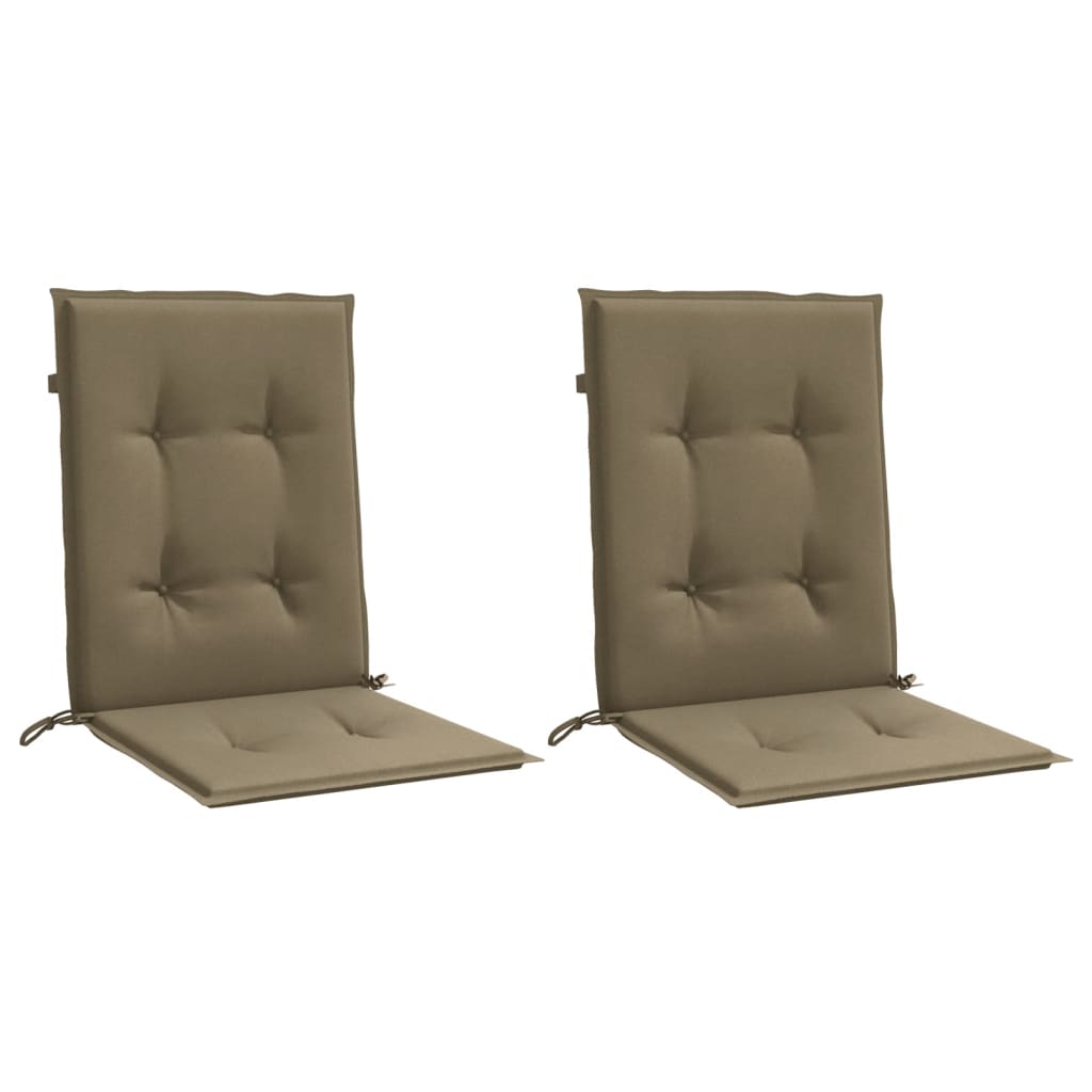 Vidaxx Stuhlkissen 2 Stück niedrige Rückenlehne 100x50x4 cm Stoff taupe meliert