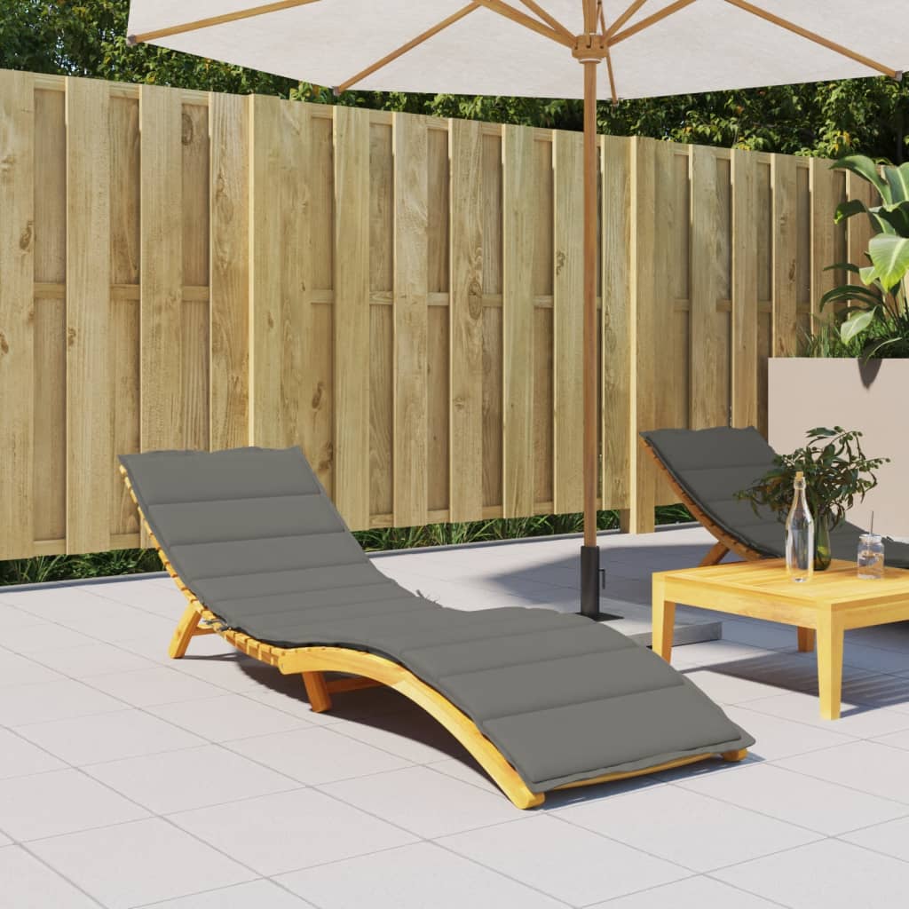 VidaXL Sonnenliegenkissen 200x70x4 cm Stoff, dunkelgrau meliert