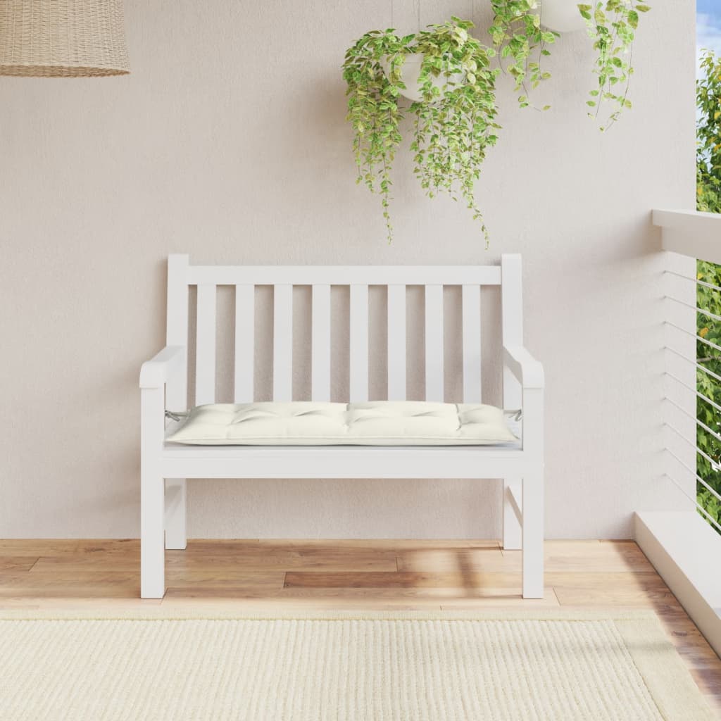 VidaXL Gartenbankauflage 100x50x7 cm Stoff gemischt creme