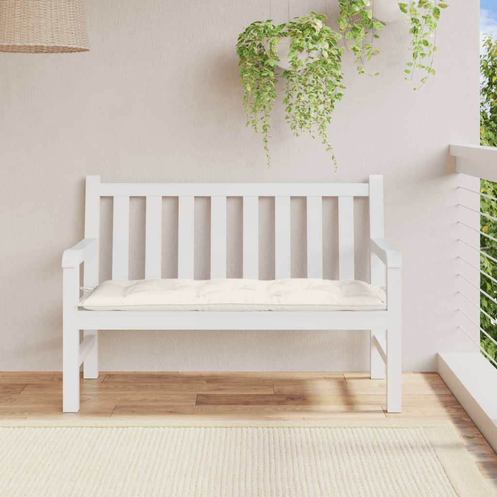 VidaXL Gartenbankauflage 120x50x7 cm Stoff gemischt creme