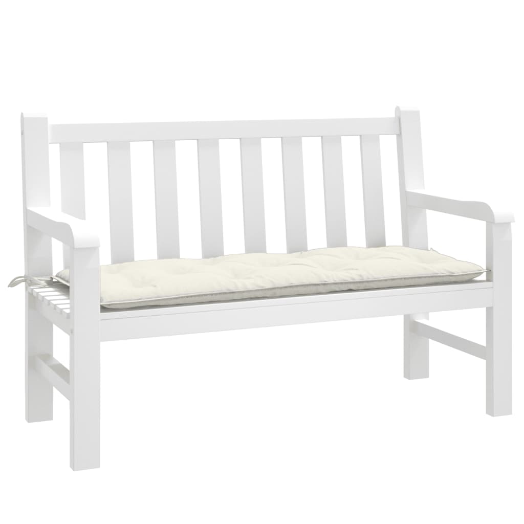 VidaXL Gartenbankauflage 120x50x7 cm Stoff gemischt creme