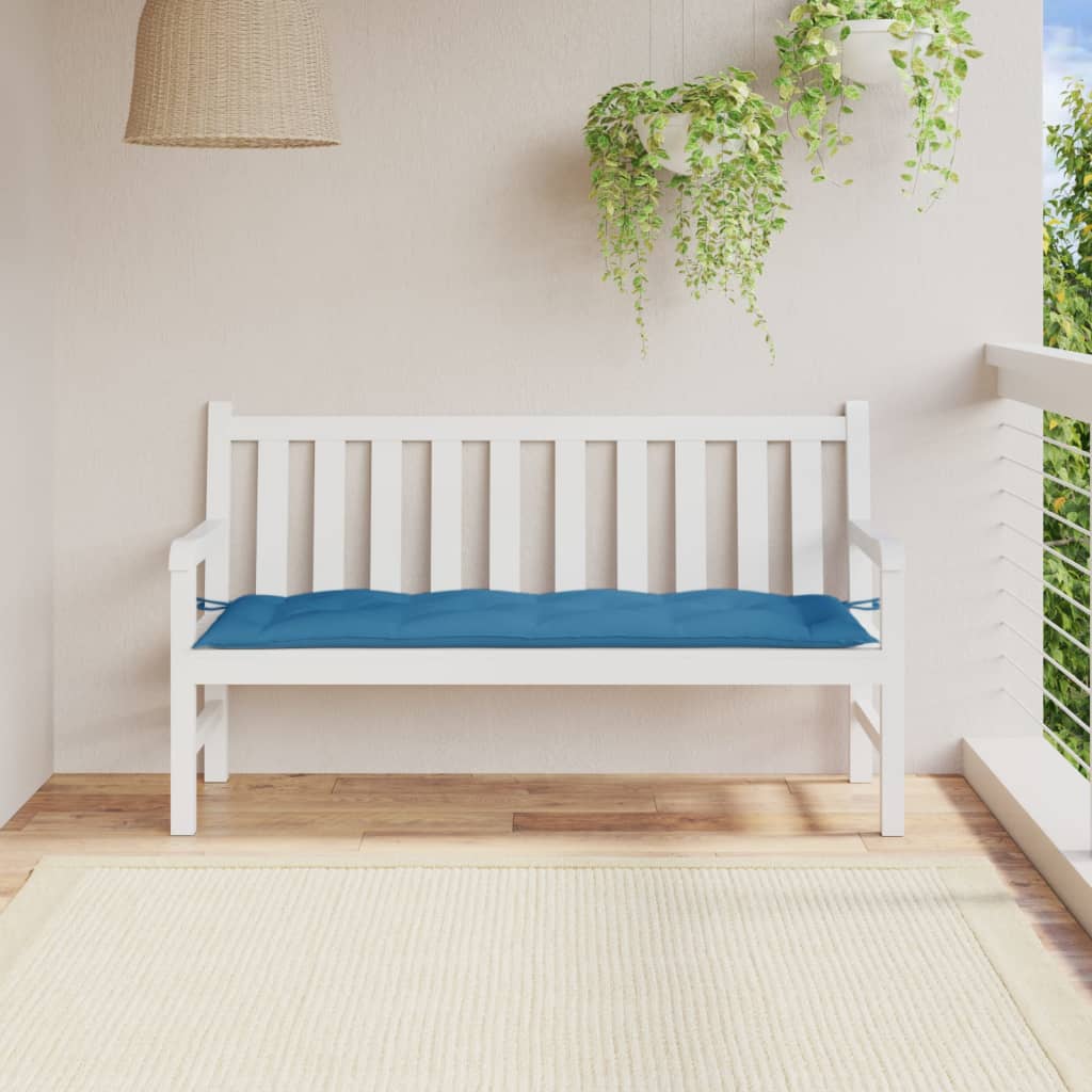 VidaXL Gartenbankauflage 150x50x7 cm Stoff blau gemischt
