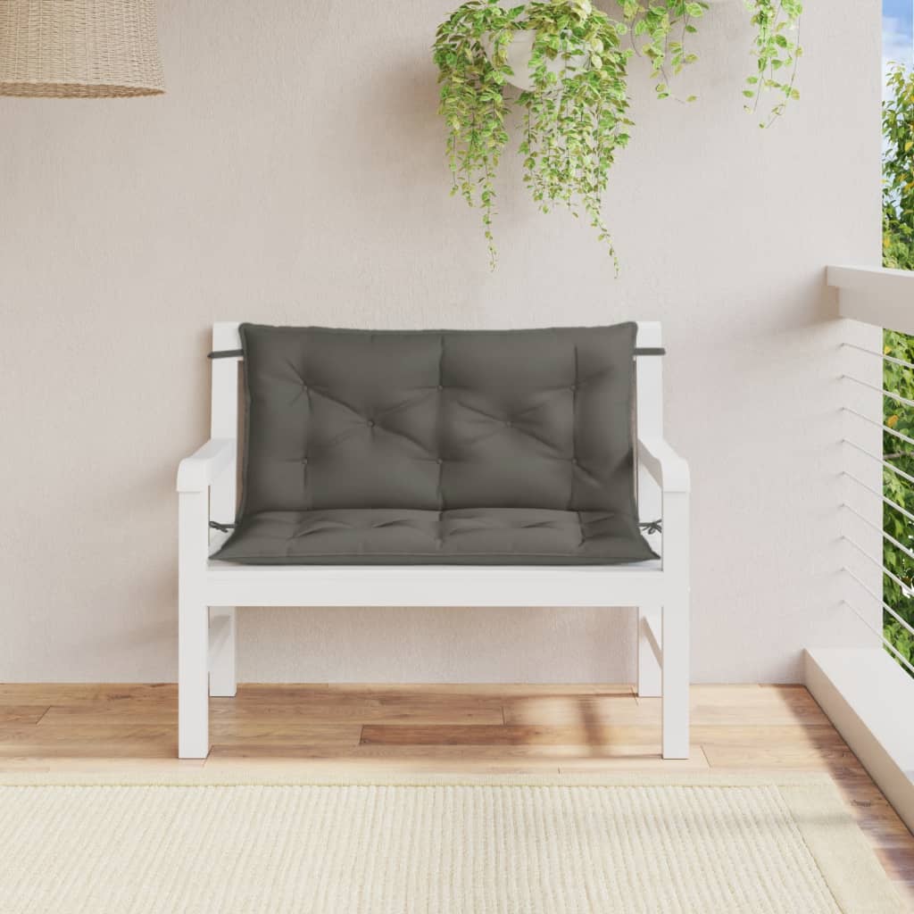 Vidaxx Gartenbankauflagen 2 Stück 100x50x7 cm Stoff dunkelgrau gemischt