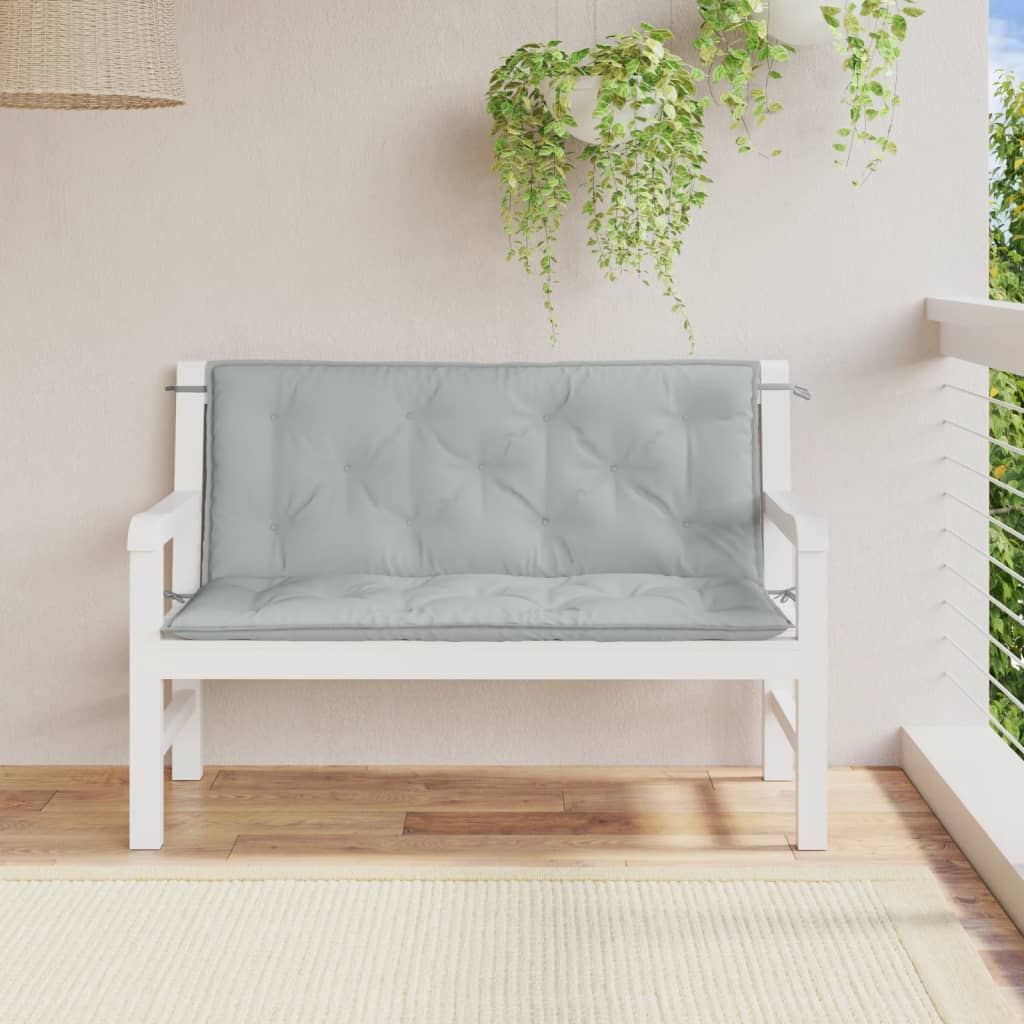 Vidaxx Gartenbankauflagen 2 Stück 120x50x7 cm Stoff hellgrau gemischt