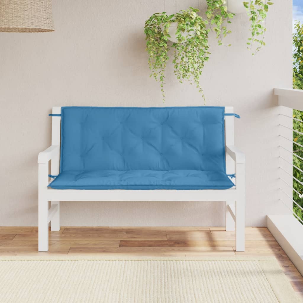 Vidaxx Gartenbankauflagen 2 Stück 120x50x7 cm Stoff blau gemischt