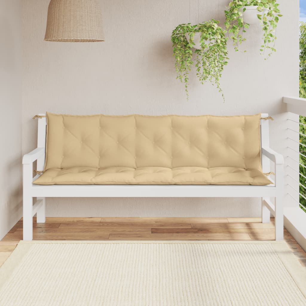 Vidaxx Gartenbankauflagen 2 Stück 180x50x7 cm Stoff beige gemischt