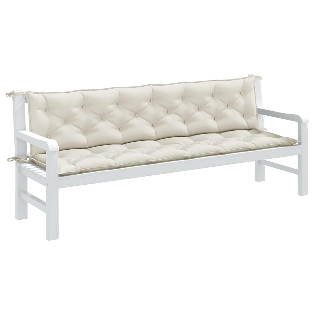 Vidaxx Gartenbankauflagen 2 Stk. 200x50x7 cm Stoff gemischt creme
