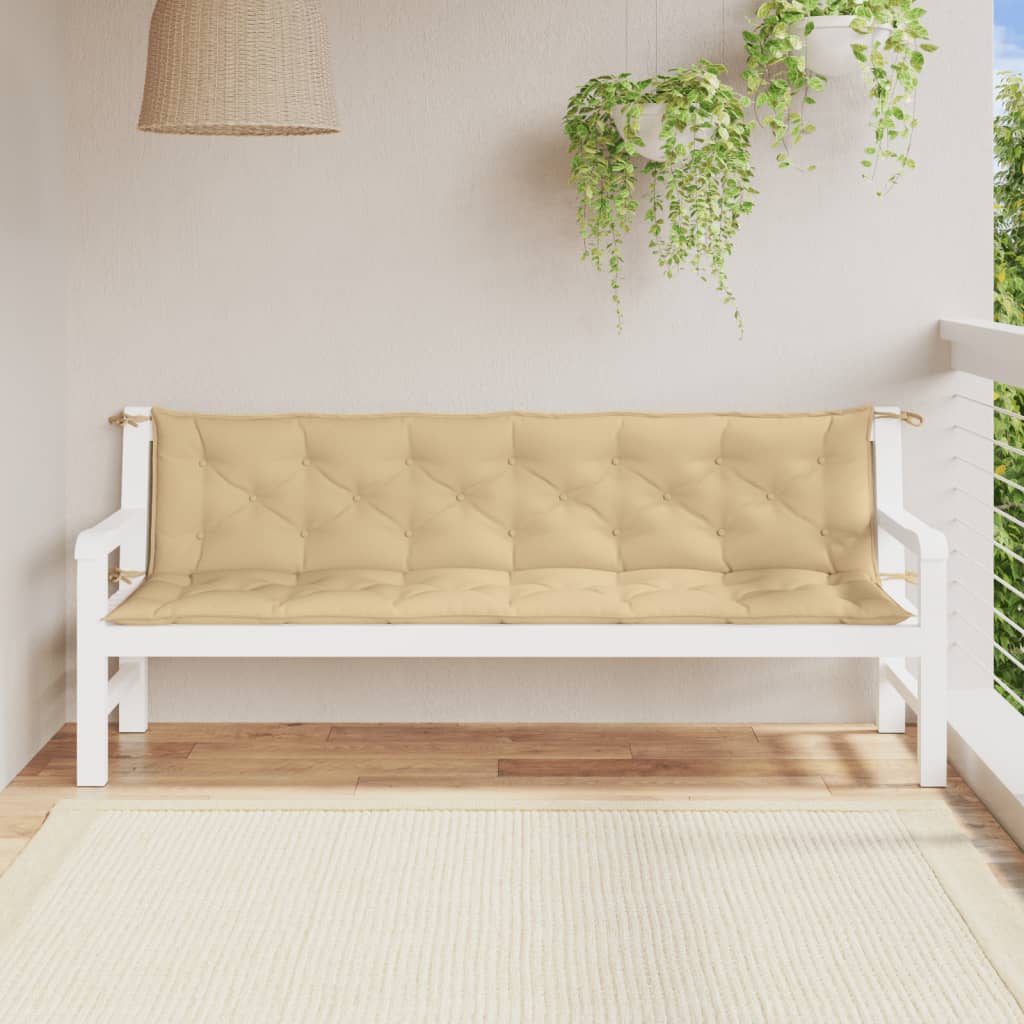 Vidaxx Gartenbankauflagen 2 Stück 200x50x7 cm Stoff beige gemischt