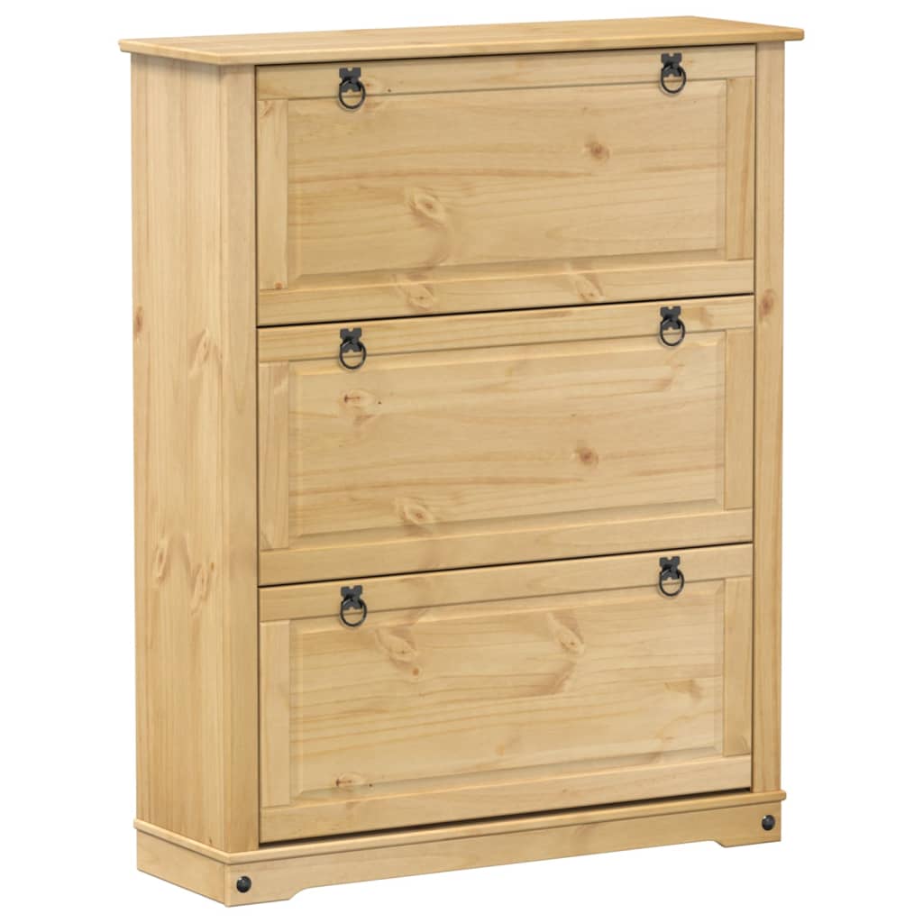 VidaXL Schuhschrank Corona 99x32x124,5 cm massives Kiefernholz