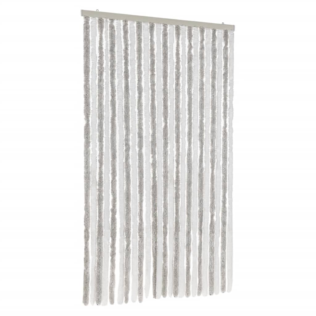 Vidaxx Fliegenvorhang 100x200 cm Chenille Hellgrau und Weiß