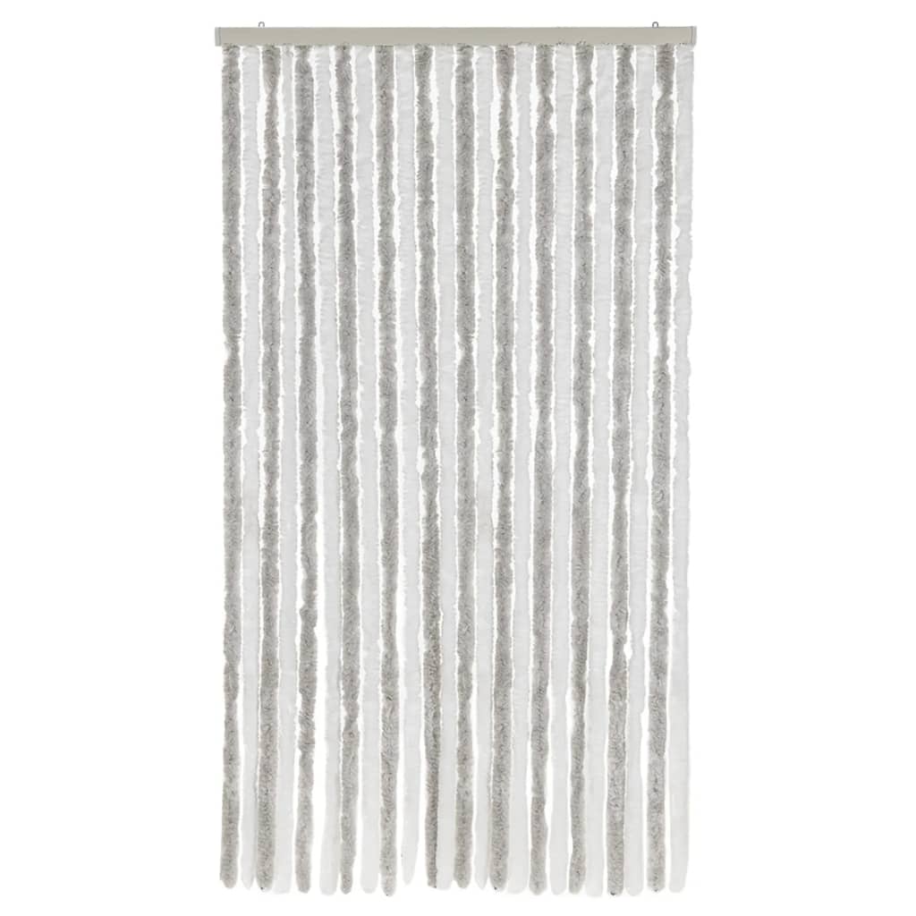 Vidaxx Fliegenvorhang 100x200 cm Chenille Hellgrau und Weiß