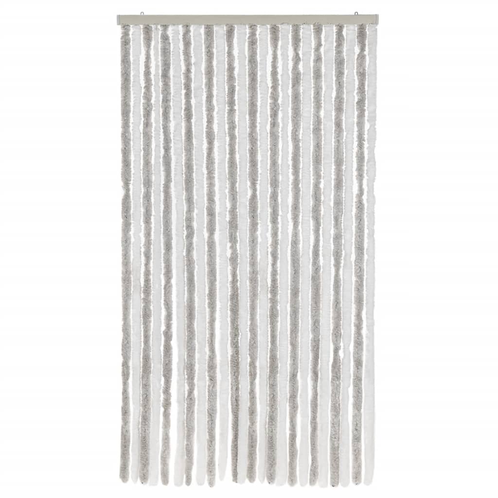 Vidaxx Fliegenvorhang 100x230 cm Chenille Hellgrau und Weiß