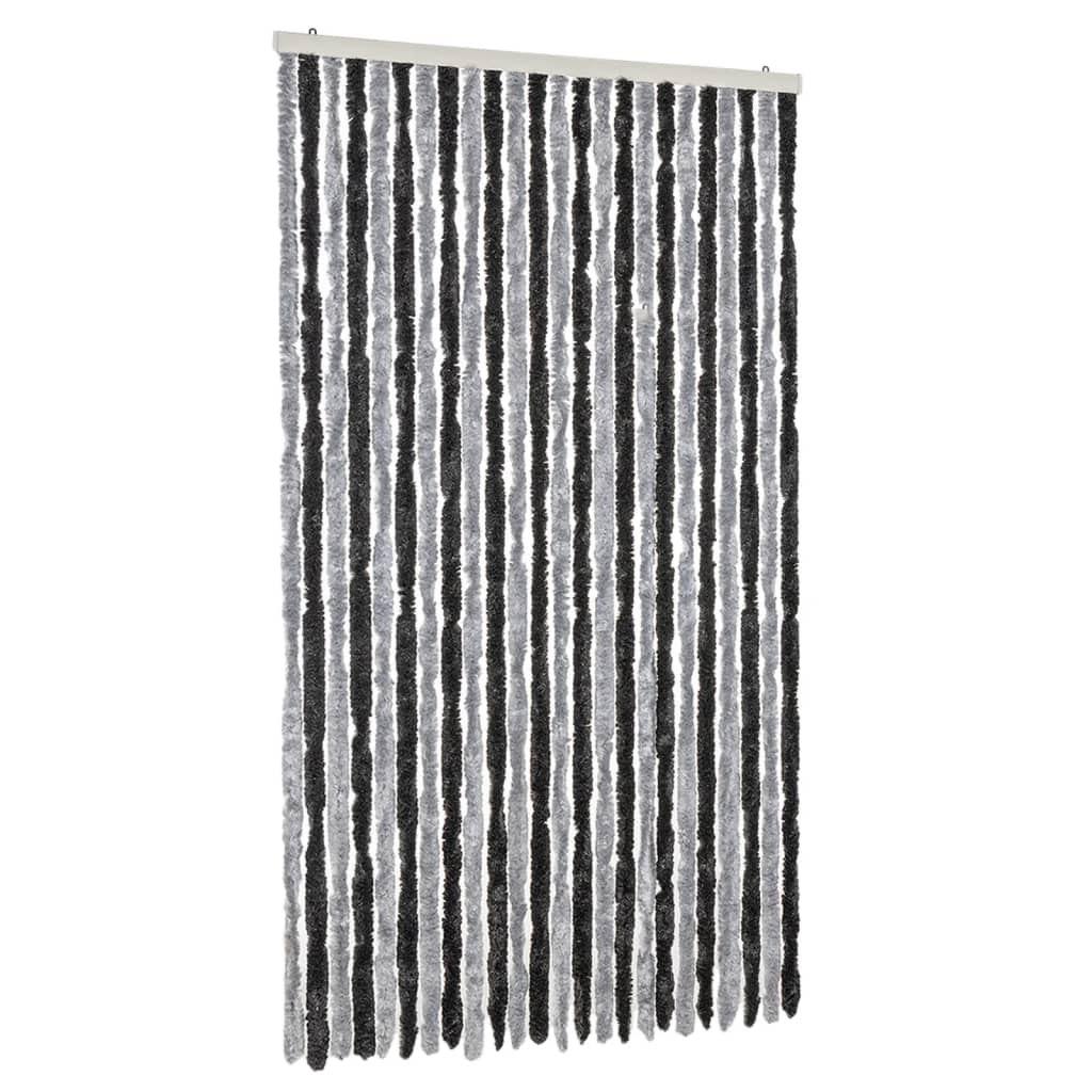 Vidaxx Fliegenvorhang 100x200 cm Chenille Grau und Schwarz