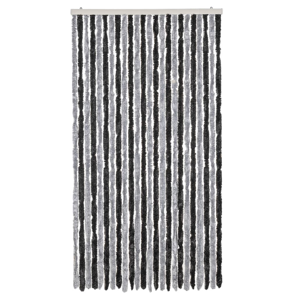 Vidaxx Fliegenvorhang 100x200 cm Chenille Grau und Schwarz