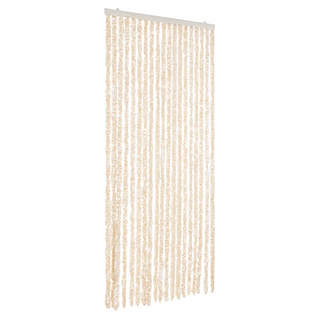 VidaXL Fliegenvorhang 56x185 cm Chenille Beige und Weiß
