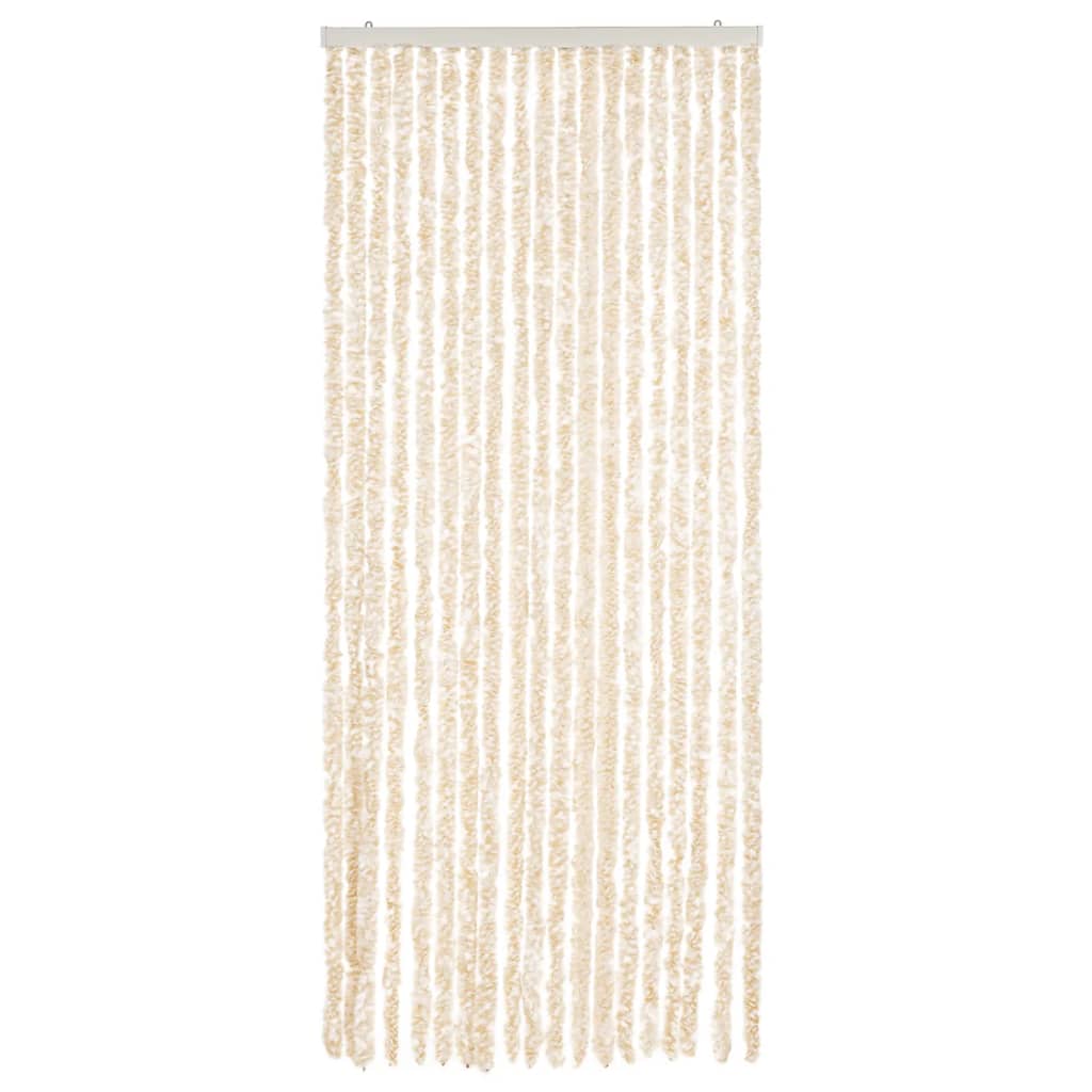 VidaXL Fliegenvorhang 56x185 cm Chenille Beige und Weiß