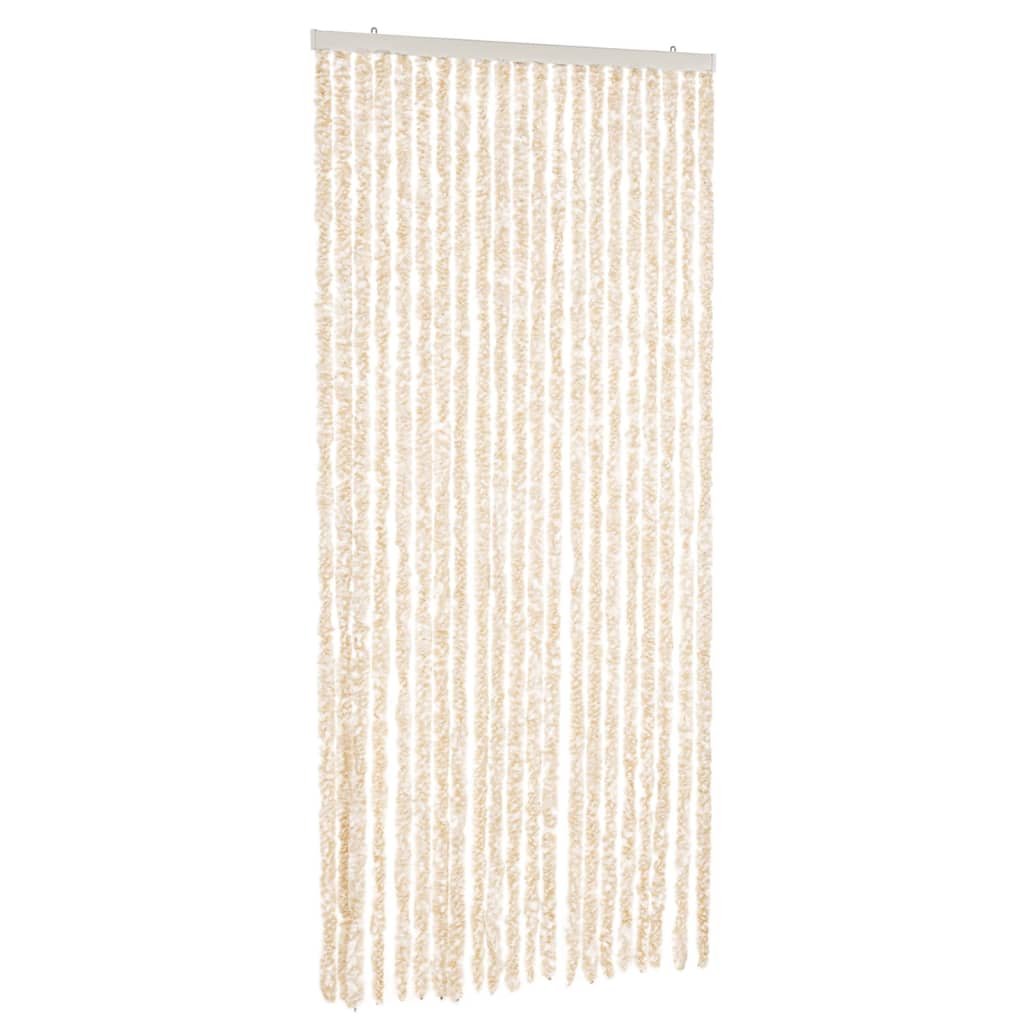 Vidaxx Fliegenvorhang 90x220 cm Chenille Beige und Weiß