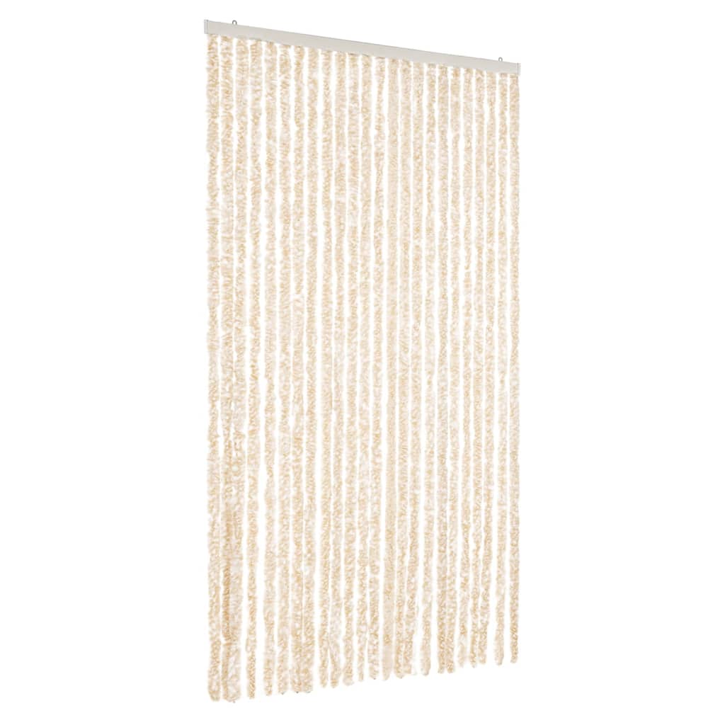 Vidaxx Fliegenvorhang 100x200 cm Chenille Beige und Weiß