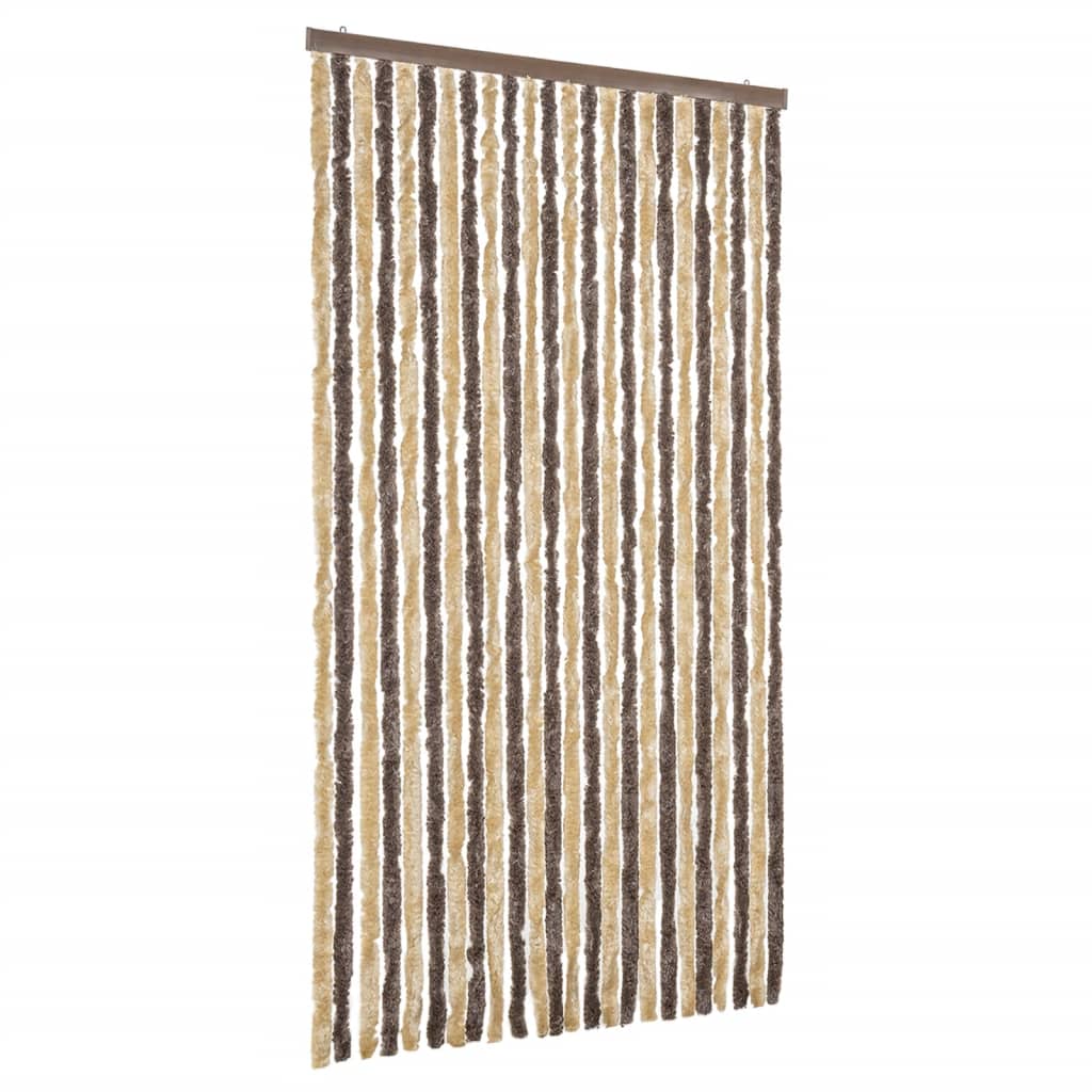 Vidaxx Fliegenvorhang 100x200 cm Chenille Dunkelbraun und Beige