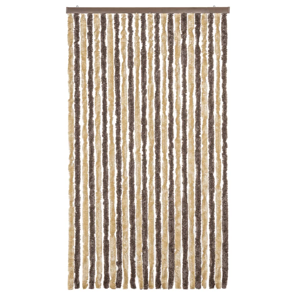 Vidaxx Fliegenvorhang 100x200 cm Chenille Dunkelbraun und Beige