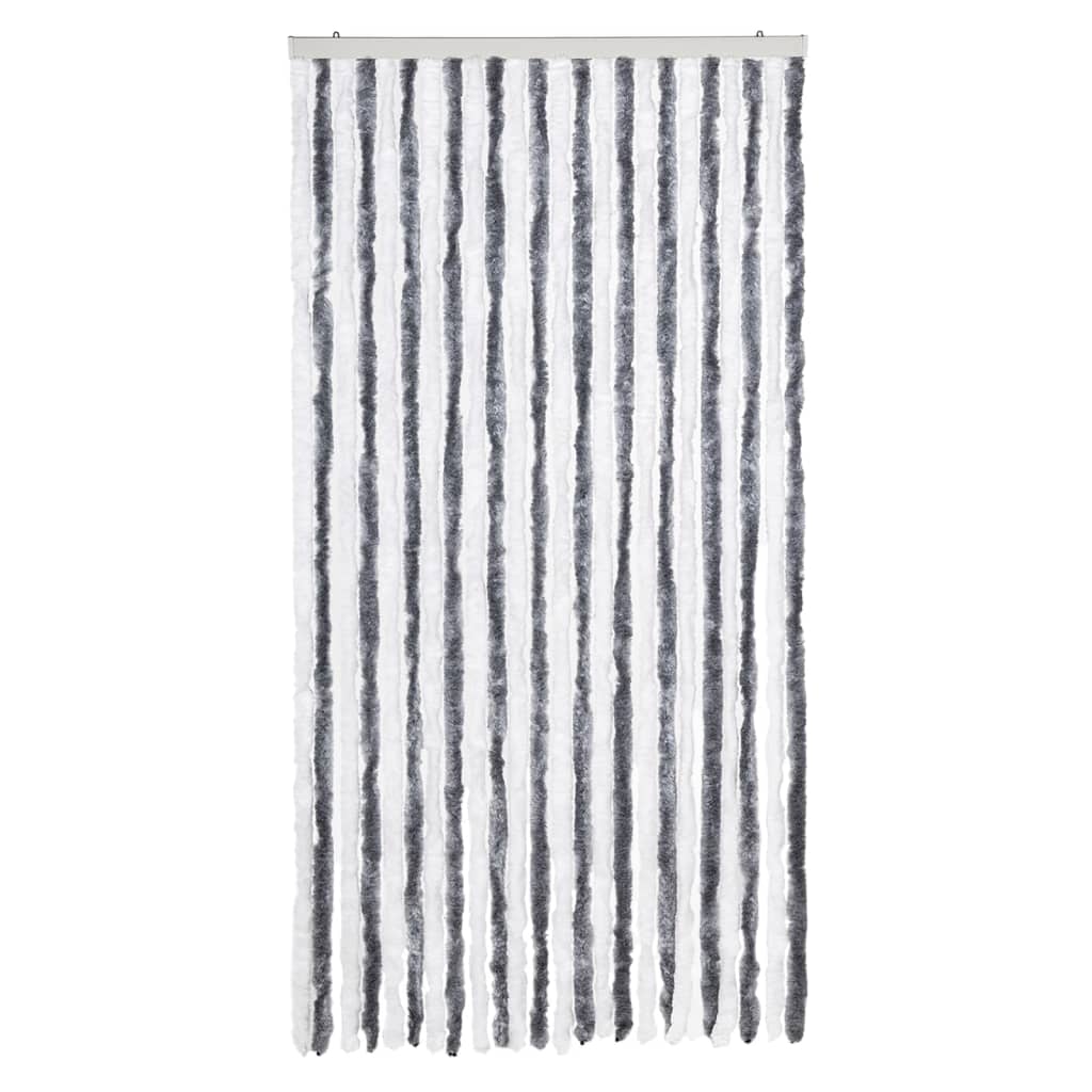 Vidaxx Fliegenvorhang 100x200 cm Chenille grau und weiß