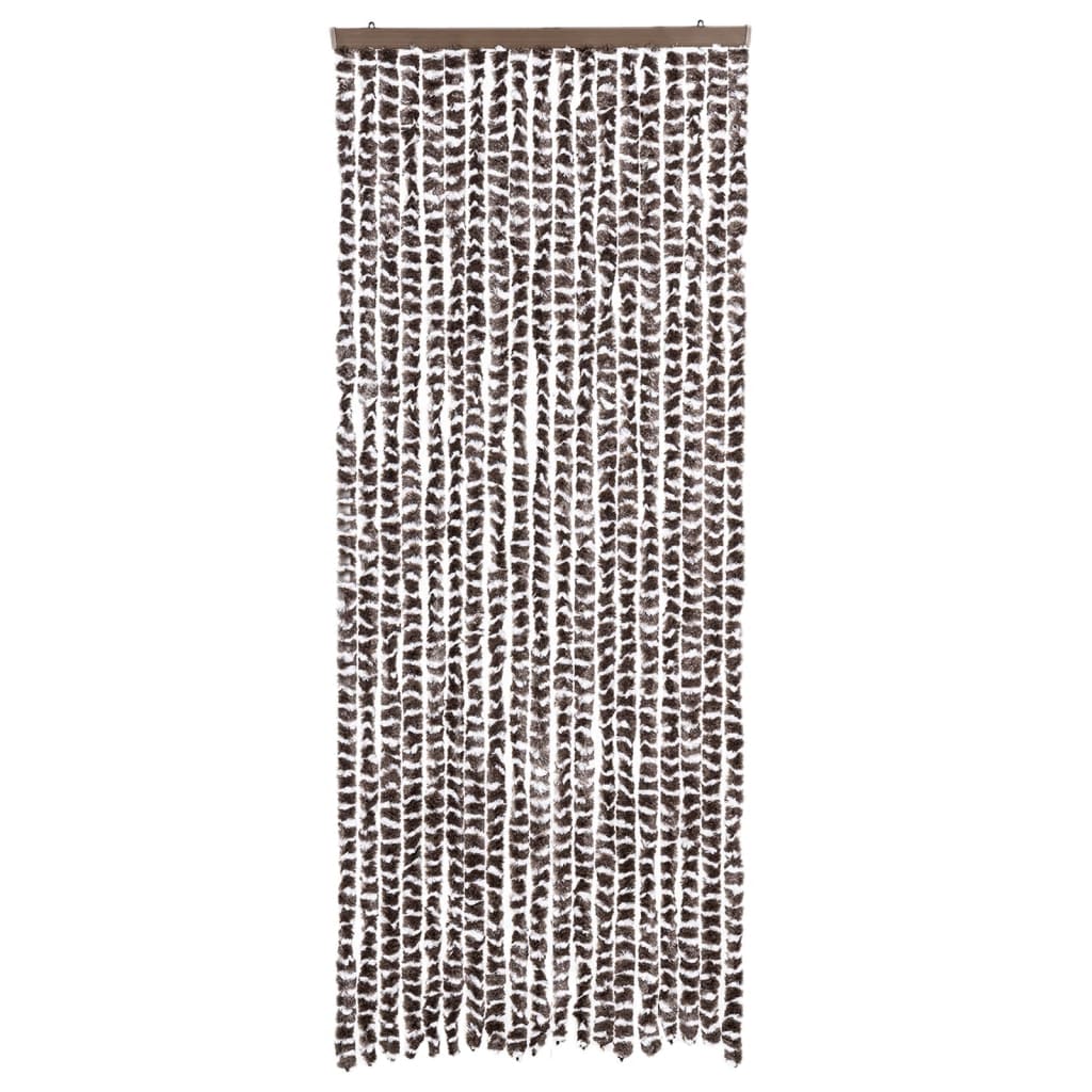Vidaxx Fliegenvorhang 56x200 cm Chenille braun und weiß