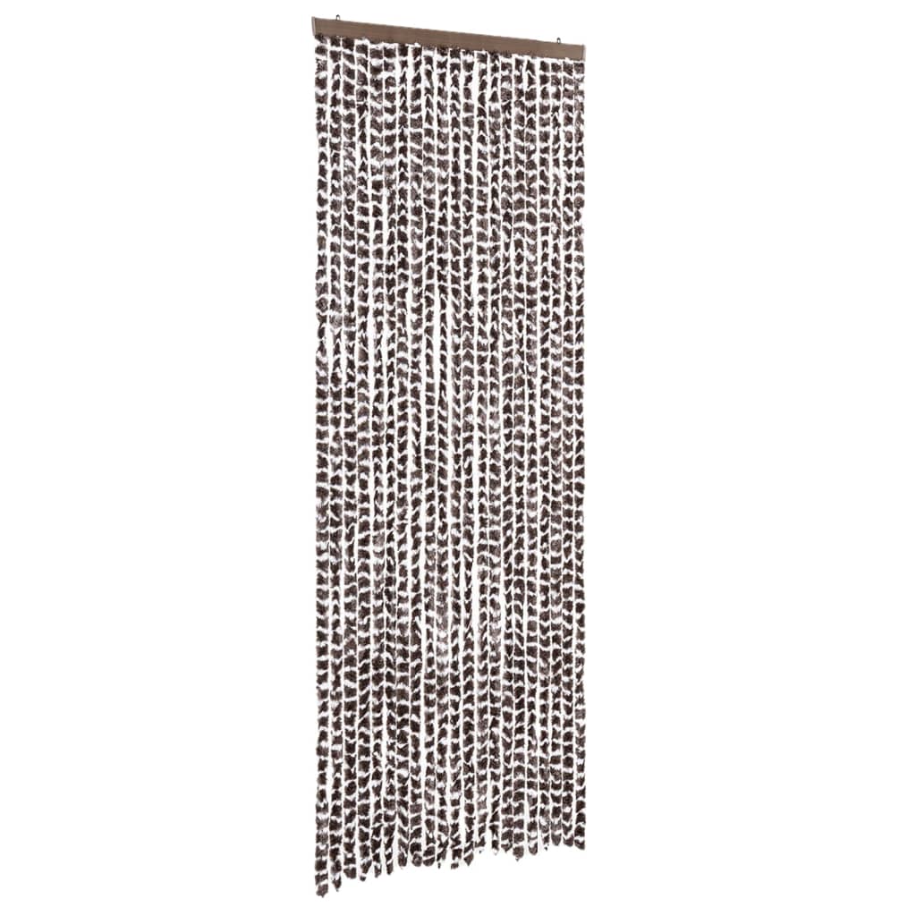 Vidaxx Fliegenvorhang 90x200 cm Chenille braun und weiß
