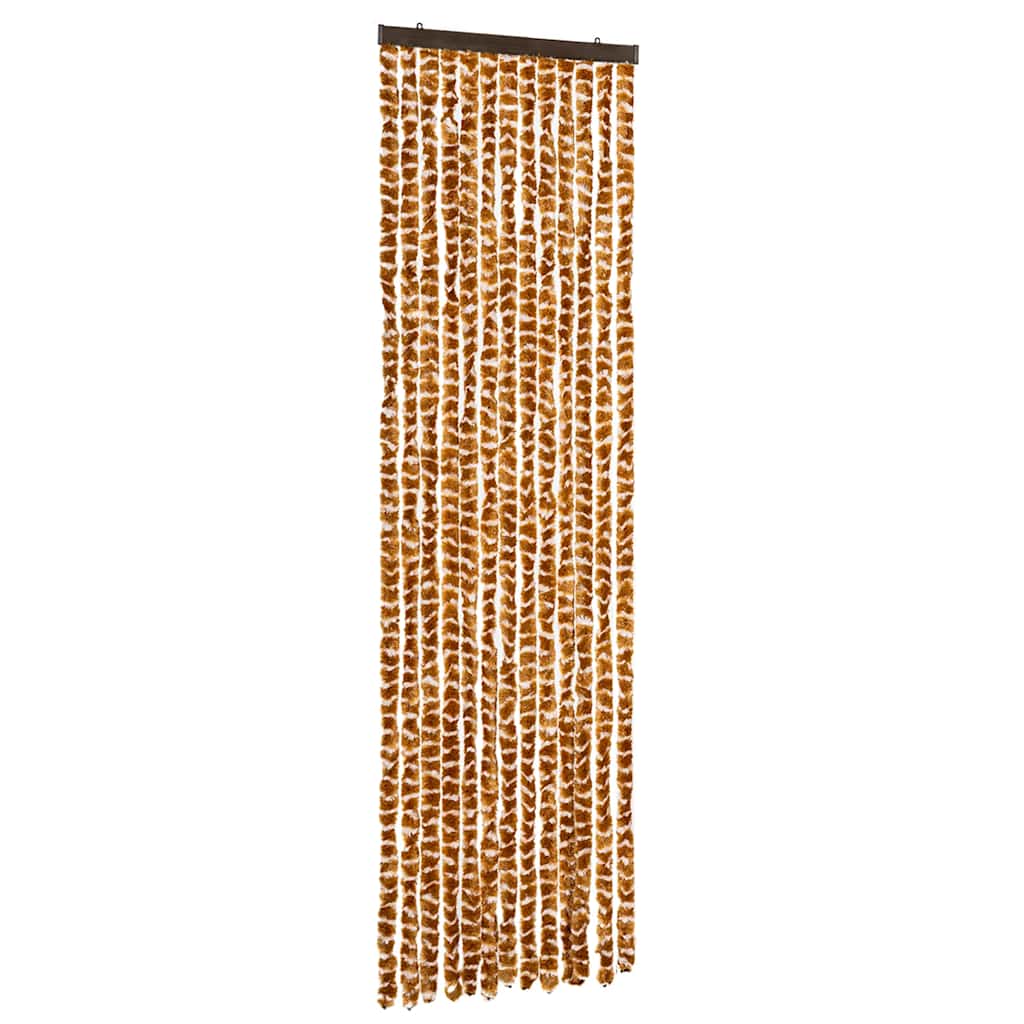 Vidaxx Fliegenvorhang 56x200 cm Chenille Ocker und Weiß