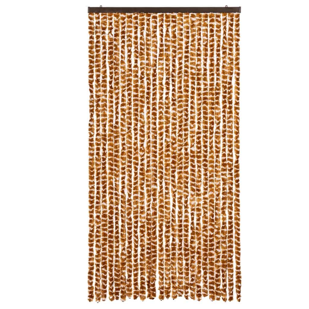 Vidaxx Fliegenvorhang 100x230 cm Chenille Ocker und Weiß