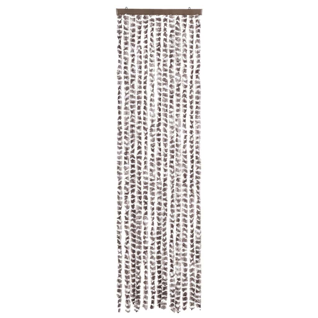Vidaxx Fliegenvorhang 56x200 cm Chenille Taupe und Weiß