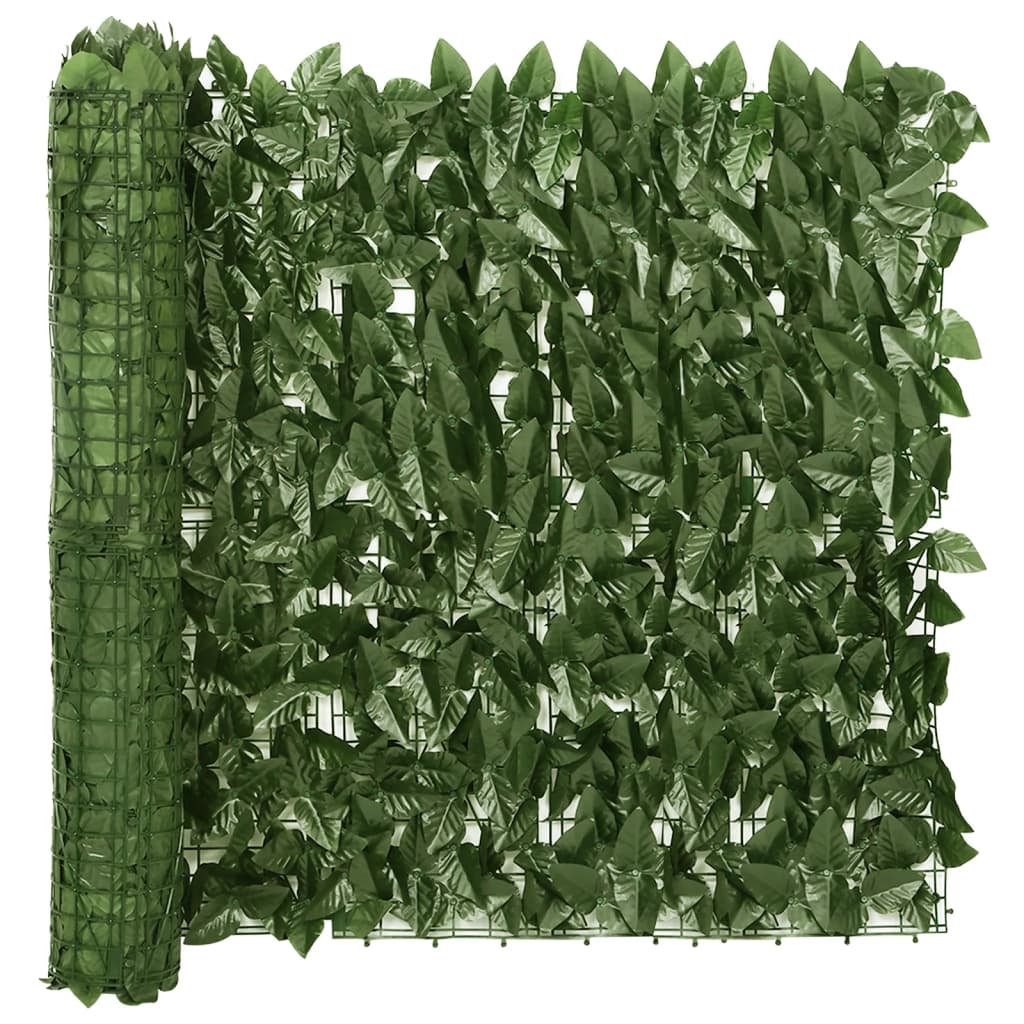 Vidaxxl Balkonschirm mit dunkelgrünen Blättern 200x75 cm