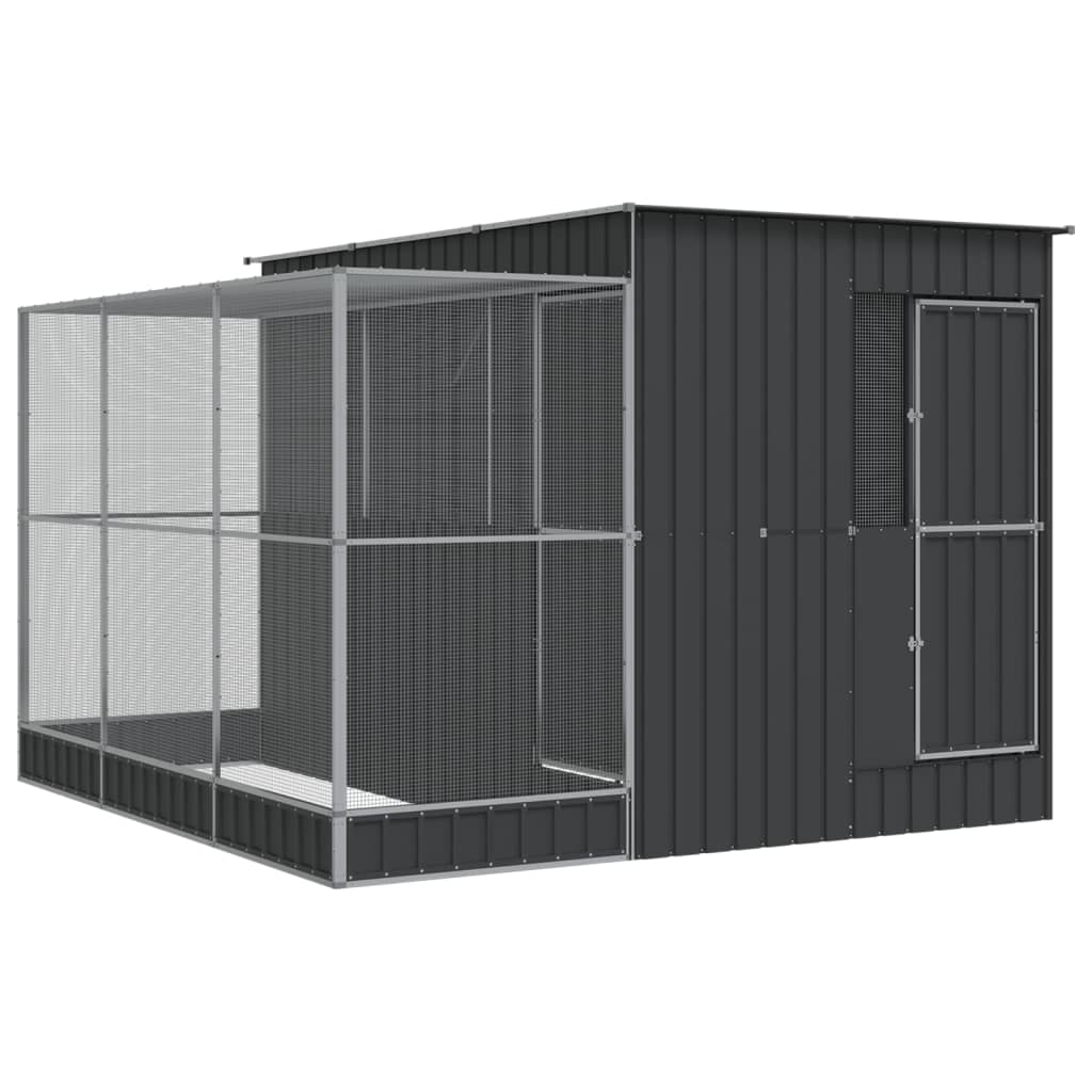 VidaXL Voliere mit Erweiterung 290x303x216 cm Stahl Silber