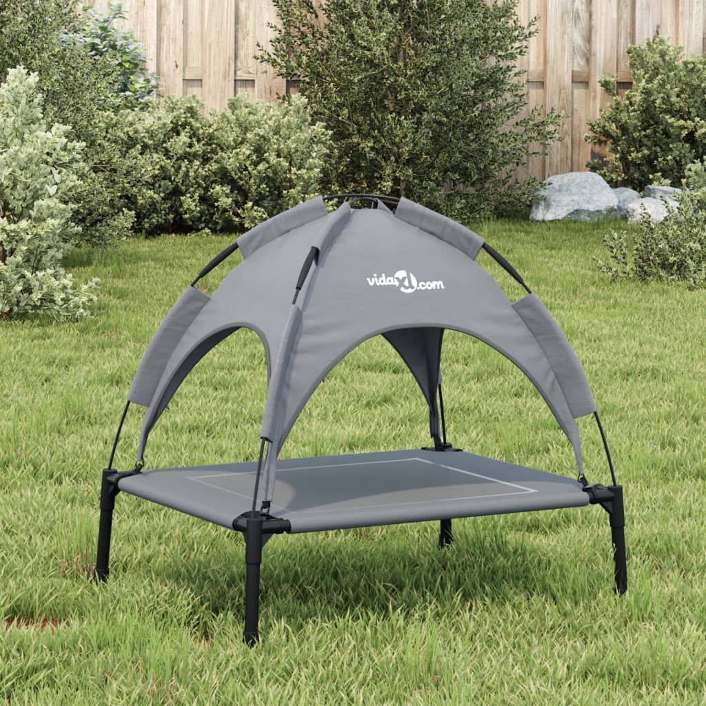 VidaXL Hundebett mit Baldachin Oxford-Stoff und Stahl Anthrazit