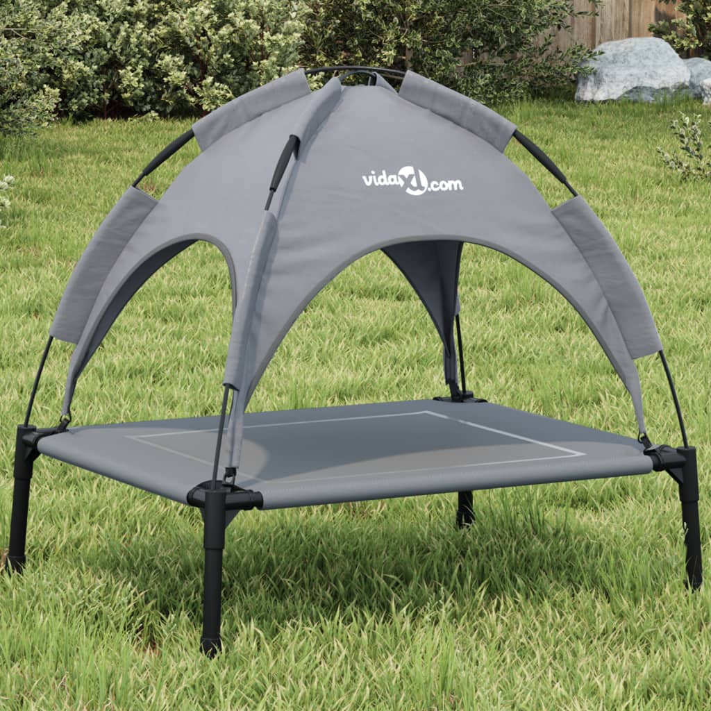 VidaXL Hundebett mit Baldachin Oxford-Stoff und Stahl Anthrazit