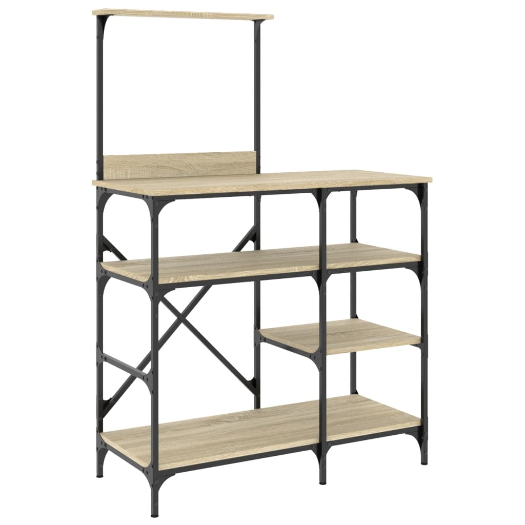 Vidaxx Bäckerregal 90x40x132 cm aus Sonoma-Eiche aus Holz und Metall