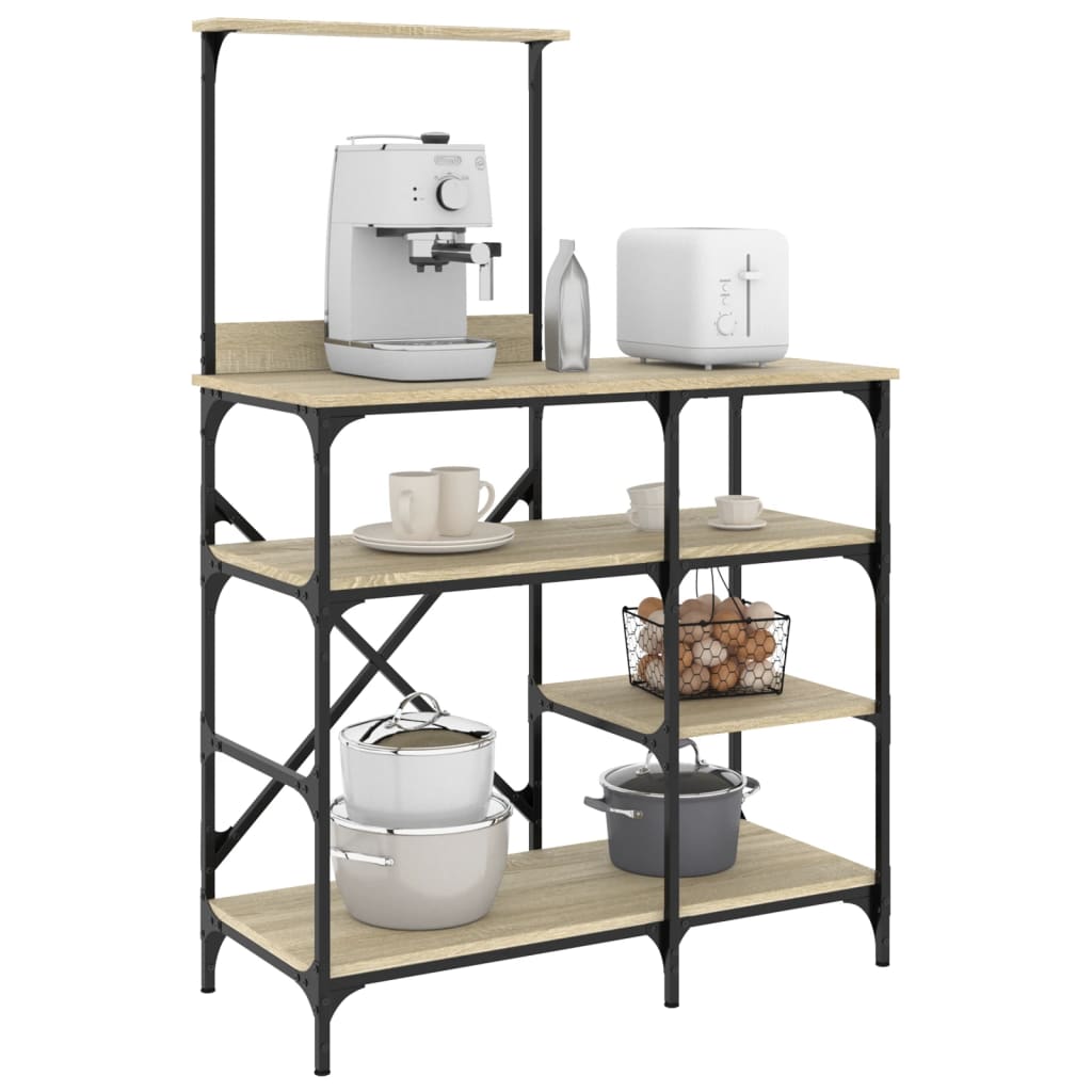Vidaxx Bäckerregal 90x40x132 cm aus Sonoma-Eiche aus Holz und Metall