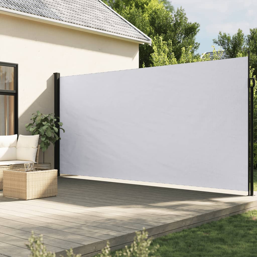 VidaXL Ausziehbarer Windschutz 220x600 cm weiß