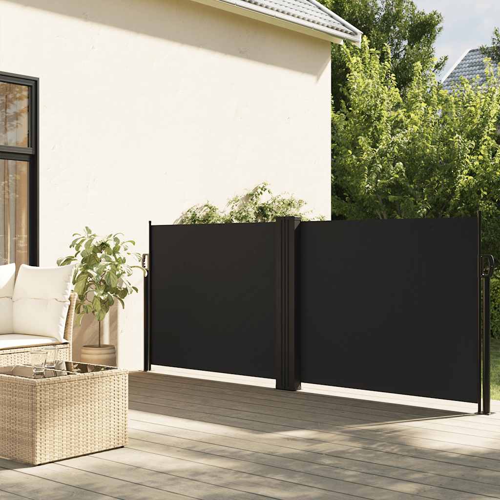 Vidaxx ausziehbarer Windschutz 120x600 cm schwarz