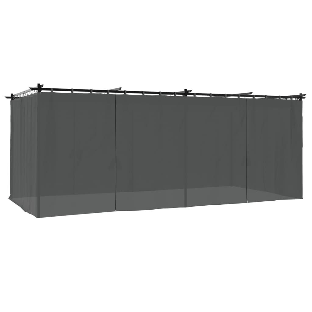VidaXL Pavillon mit Vorhängen 6x3 m Stahl Anthrazit