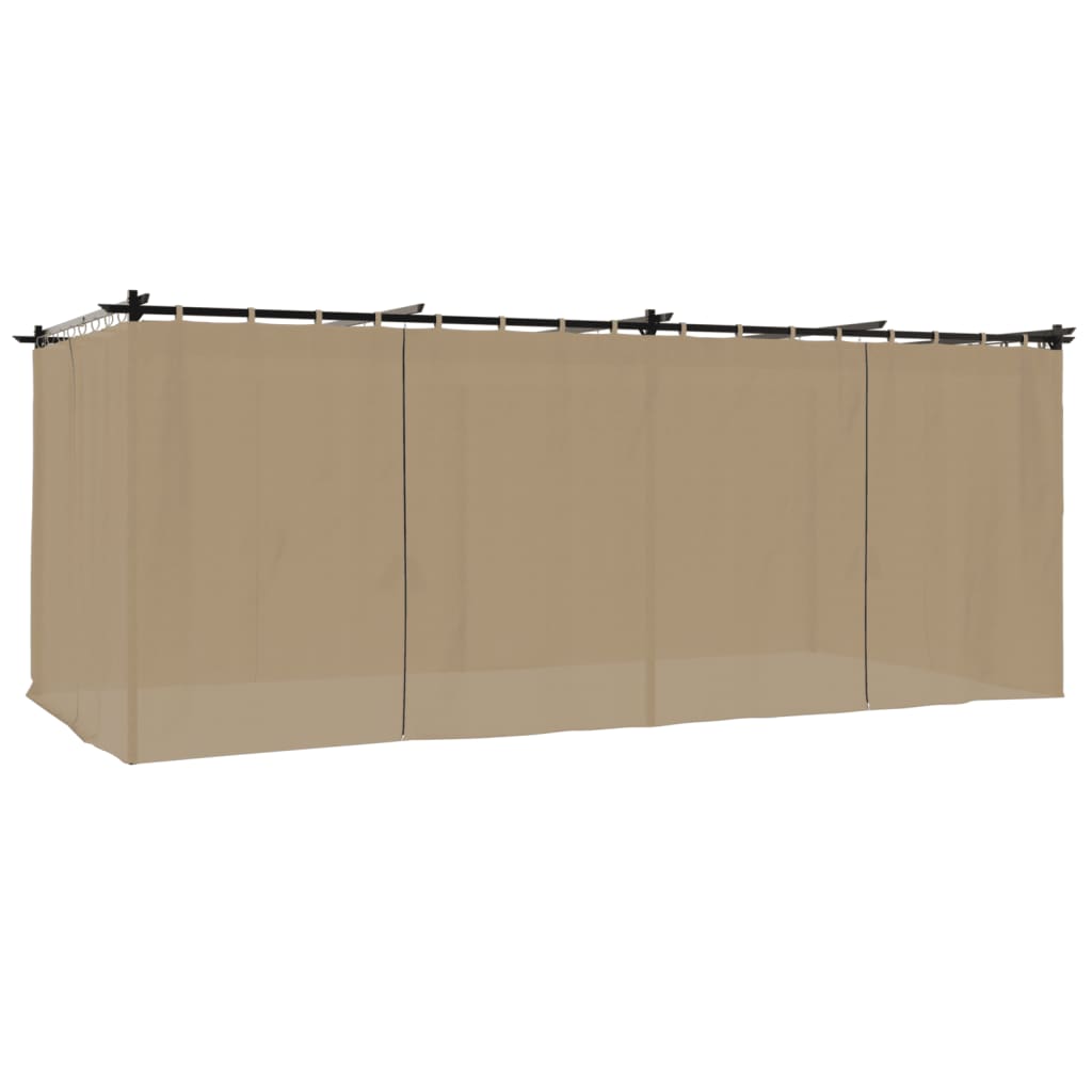 VidaXL Pavillon mit Vorhängen 6x3 m Stahl Taupe