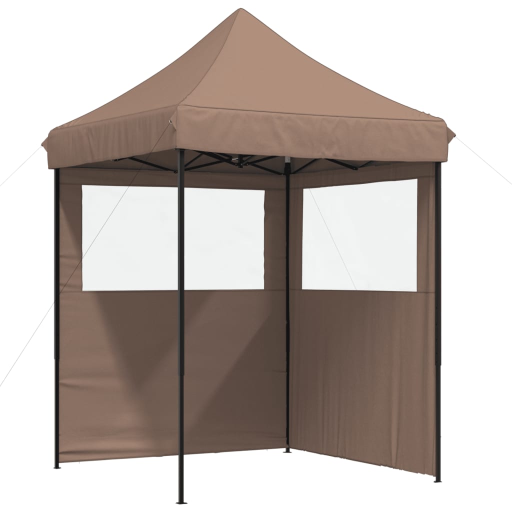 Vidaxl partytent inklapbaar pop-up met 2 zijwanden bruin