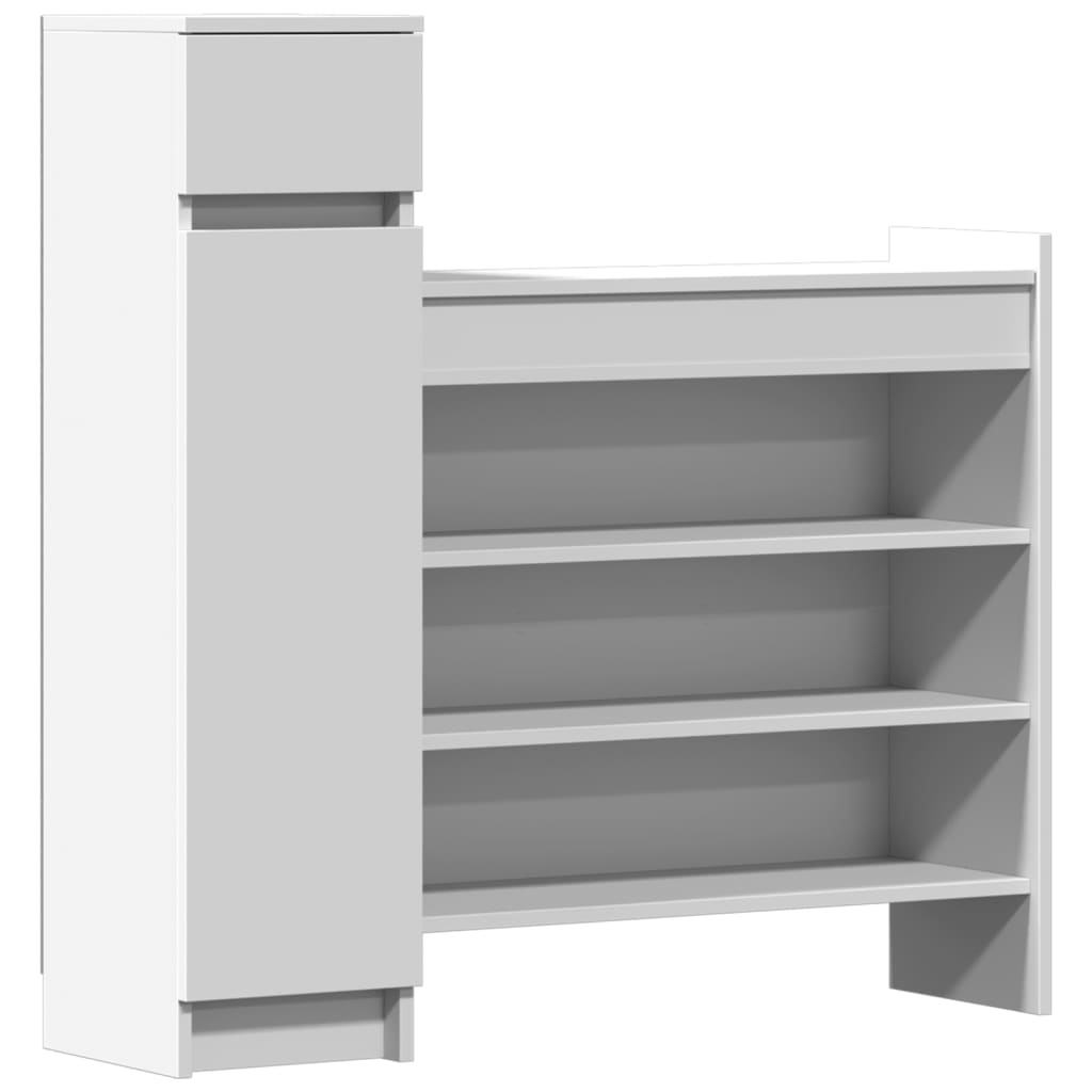 VidaXL Schuhschrank 100,5x28x100 cm Holzwerkstoff weiß