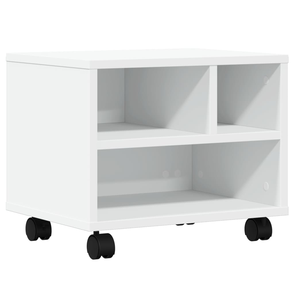 Vidaxl printerkastje met wielen 41x32x34,5 cm wit